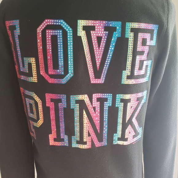 šVS PINK HTF RAINBOW RHINESTONE HOODIE - Picture 4 of 5